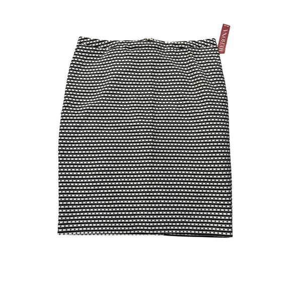 NWT Merona Collection Sz 16 Black & Cream Patterned Skirt Lined Pockets - Picture 1 of 4